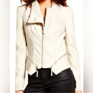 Blank NYC Cream Leather Jacket